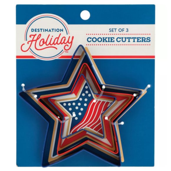 Star Shaped Cookie Cutters 3pc 4th of July Holiday Patriotic - Picture 1 of 1